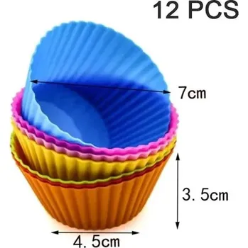 Forma na pečení Silikonová forma na muffiny a dorty | pečicí forma | kuchyňské potřeby - 12KS kulaté