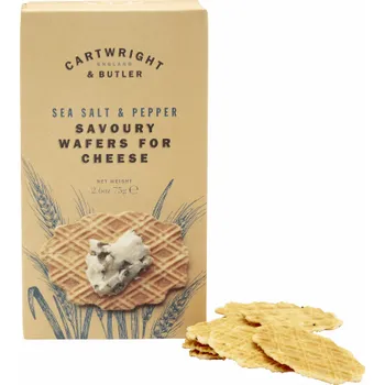 Cartwright & Butler Savoury Wafers for Cheese - Sea Salt & Pepper Sýrové oplatky s mořskou solí a pepřem, 75 g