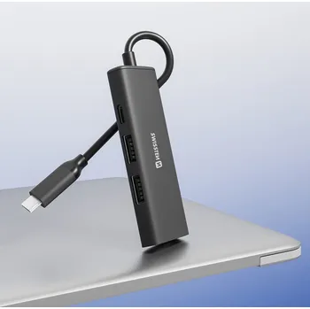 Rozbočovač / hub SWISSTEN pro Apple 4v1 - USB-C na USB-C + 2x USB-A + HDMI