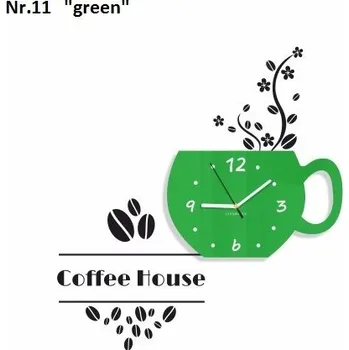 Hodiny Červené dekorační hodiny do kavárny zelená