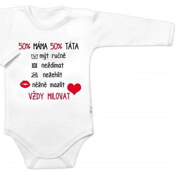 Body dlouhý rukáv Vždy milovat, Baby Nellys, bílé, vel. 86
