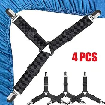 Prostěradlo Spony na prostěradla pro pevné uchycení | úchyty matrace, fixace prostěradel 4 ks - 4ks černé