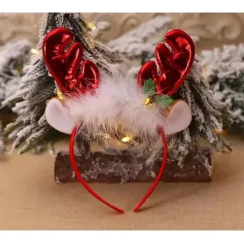 Čelenka Vánoční čelenka se sobími parohy | ozdoba do vlasů - 2