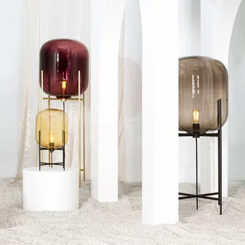 Lampička stolní lampa pulpo Oda Small, jantarová/černá, výška 45 cm jantarová, černá 1 x 2 W LED - Doprava zdarma