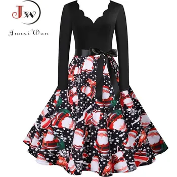 Dámské šaty JwC Fashion Vánoční šaty se saténovým pasem 1503-015