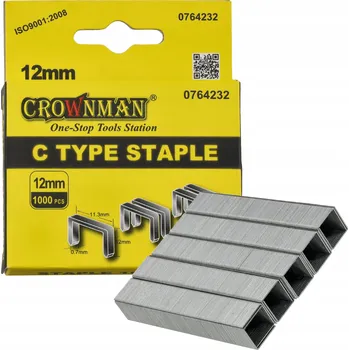 Spona do sešívačky CROWNMAN Sponky pro ruční sešívačky 1000KS TYP C 07x12mm CM-0764232