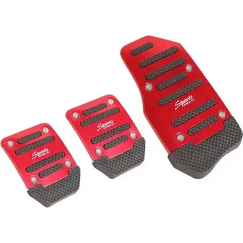 Pedál na kolo Hliníkové protiskluzové pedály | pedály do auta, sada pedálů 3 ks - Červený