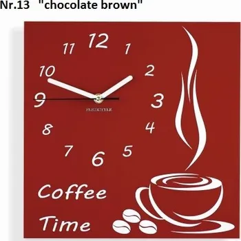 Hodiny Kuchyňské nástěnné hodiny Coffee Time Hnědá