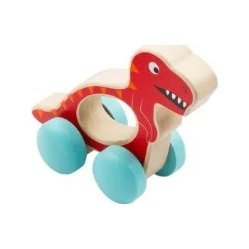 Small Foot Dřevěná hračka do ručičky Dinosaurus - červený