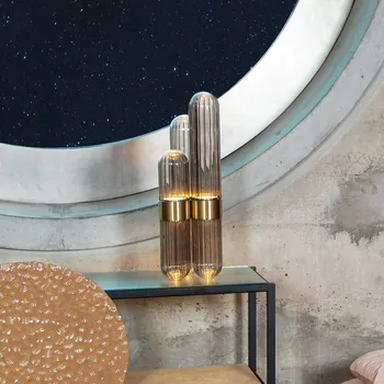 Lampička pulpo LED stolní lampa Cactus Small, kouřově šedá/leštěná mosaz kouřově šedá, leštěná mosaz LED 16 W celkem - Doprava zdarma