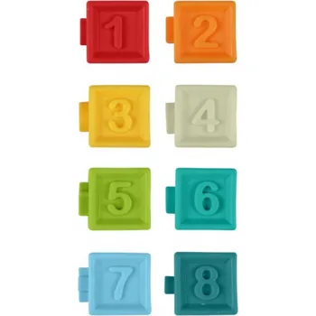 Dřevěná hračka Edukační barevné kostky 8ks v krabičce