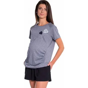 Těhotenský svetr Be MaaMaa Těhotenské triko kr. rukáv - granát