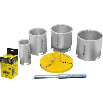 Vrták CROWNMAN Vykružovací korunky na beton s tvrdokovem SET 33,53,67,73 CM-0814806