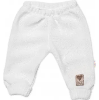 Kojenecké oblečení Pletené kojenecké kalhoty Hand Made Baby Nellys, bílé, vel. 80/86