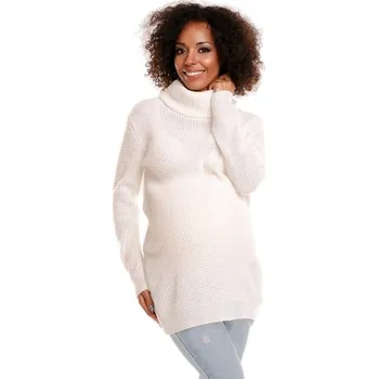 Dámský svetr Dámský svetřík s roláčkem POLY - bílý