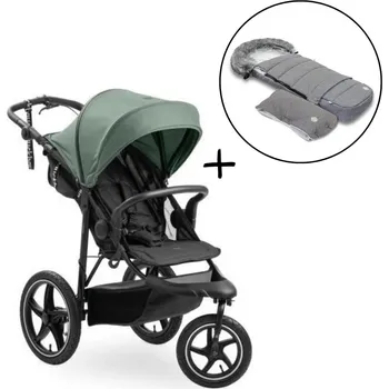 Kočárek Hauck Runner 3 Jungle Green 2024 + + Fusak a rukávník JOMK Northern Grey