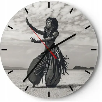 Hodiny Nástěnné hodiny do kuchyně 30x30 Tanečnice Skleněné hodiny do obýváku Loft Tiché