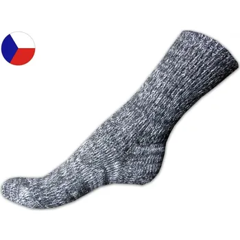 Dámské ponožky Sibiřky hřejivé ponožky s jemným svěrem 36/37 šedý melír