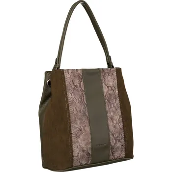 Kabelka Dámská taška z ekokůže s hadím vzorem Barva: Khaki