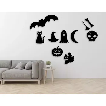 Halloweenské dekorace na zeď set 10ks - Výška 15 cm