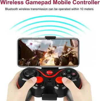 Gamepad Bezdrátový ovládač s držákem pro telefon Gamepad C8S Android iOS
