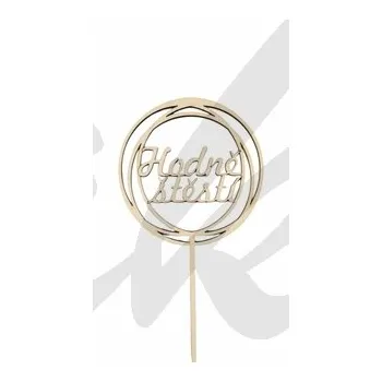 Čokoláda Dřevěný zápich Hodně štěstí v kroužku