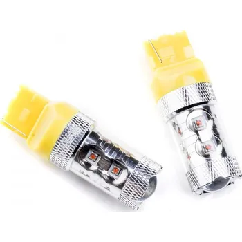 Autožárovka W21W LED žárovky 50W (10 x CREE) oranžová 12/24V
