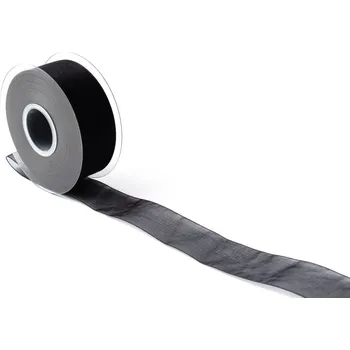 Stuha Organzová stuha 40 mm Černá