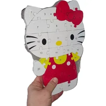 Puzzle Vzdělávací dřevěné Puzzle kočička Hello Kitty