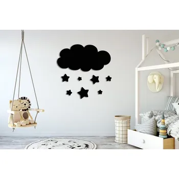 Samolepící dekorace 3d dekorace na zeď - Noční obloha s hvězdami - 30x30 cm