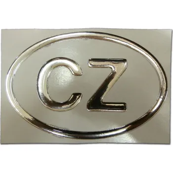 Samolepicí dekorace na vozidlo Samolepka CZ plastická malá stříbrná
