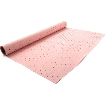 Karnevalový doplněk Fólie s černými puntíky 50 cm Světle růžová