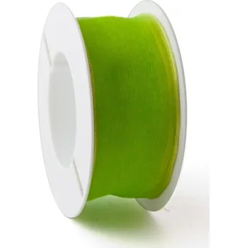 Stuha Organzová stuha s drátkem 40 mm Zelená