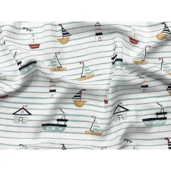 látková plena Dětské látkové pleny s potiskem 70x70 Plachetnice (5ks)