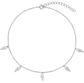 Náramek NUBIS® Stříbrný náramek na nohu s křídly - NB-6034