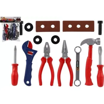 Hra na obchod Teddies sada nářadí plast 22x14 cm v síťce