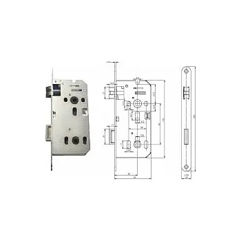 zadlabací zámek Satos Zámek zadlabací, WC C4350 P-L 90/50/80,čelo 20mm FABDOS