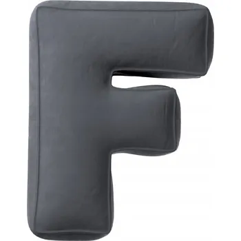 Polštář Polštář velurový, písmeno F, 40 cm VELKÝ - Grafitový