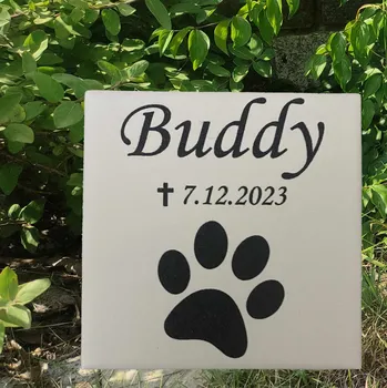 Smuteční dekorace JWD Pomník pro pejska s textem, dlaždice, 15x15