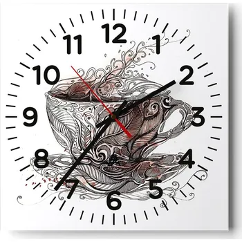 Hodiny Nástěnné hodiny do obýváku 40x40 Abstrakce Tiché hodiny Skleněné hodiny Bez hlučnosti