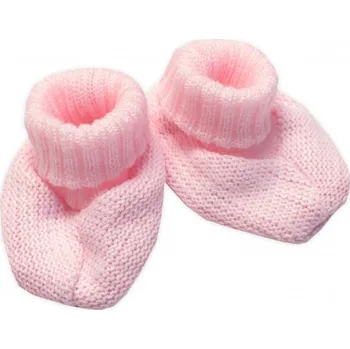 Capáčky Pletené botičky/capáčky STAR Hand Made Baby Nellys, růžové, vel. 68/74