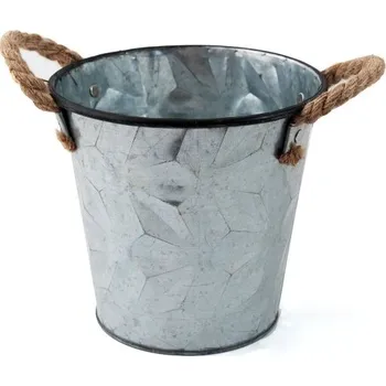 Obal na květináč Stříbrný obal s uchy 18 cm