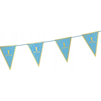 BANNER K 1. NAROZENINÁM GIRLANDA MODRO-ZLATÁ