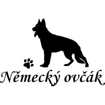 Nášivka Nažehlovací nápis Německý ovčák Vzor: 3, Potisk: černá, Motiv: tlapka