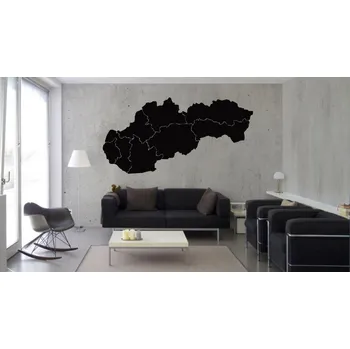Slovenské kraje mapa - 8 dřevěných krajů na zeď - 30x15 cm