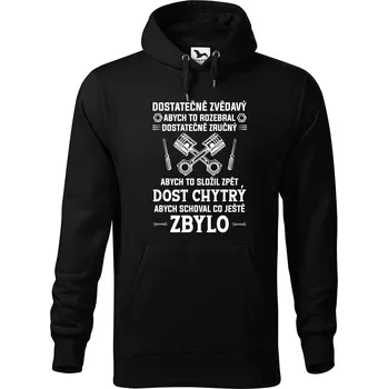 Pánská mikina DOBRÝ TRIKO Pánská mikina s potiskem Dost chytrý Velikost pánské mikiny: 4XL, Barva: Černá