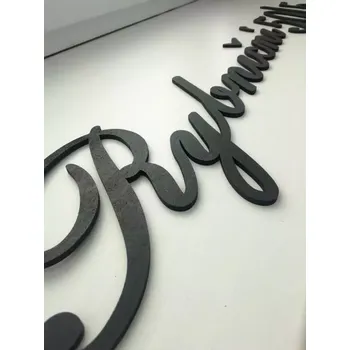 Domovní cedule Dřevěné číslo popisné s vlastním textem - výška 15cm - (Černá)