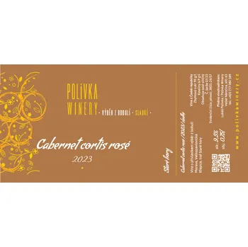 Víno Cabernet Cortis ROSÉ 2023, výběr z bobulí, Polivka Winery, sladké