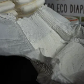 Plenkové kalhoty XL balení Woopies dětské EKO pleny MEDIUM (9-14kg) Wooden Spoon 3x30ks