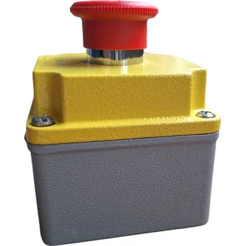 Elektroinstalační krabice Ovládací krabička 1 NC tlačítko STOP červené, hliník